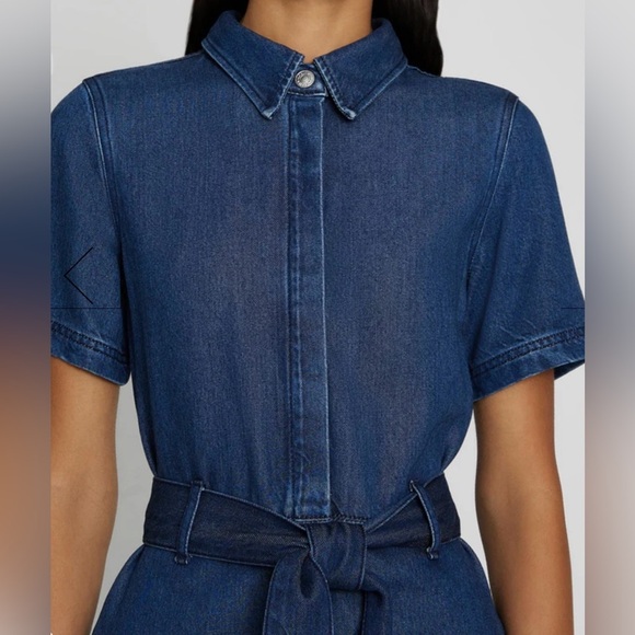 NEW WITH TAGS 7 For All Mankind Denim Shirtdress Lyocell Size Large - Picture 5 of 16